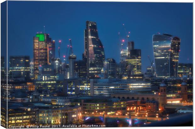 City of London at Night Canvas Print by Philip Pound