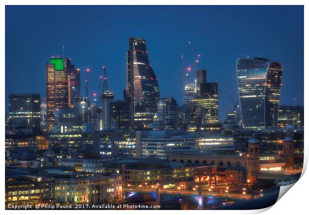 City of London at Night Print by Philip Pound