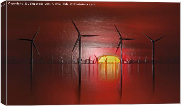 Windmills in the Sun (Digital Art) Canvas Print by John Wain