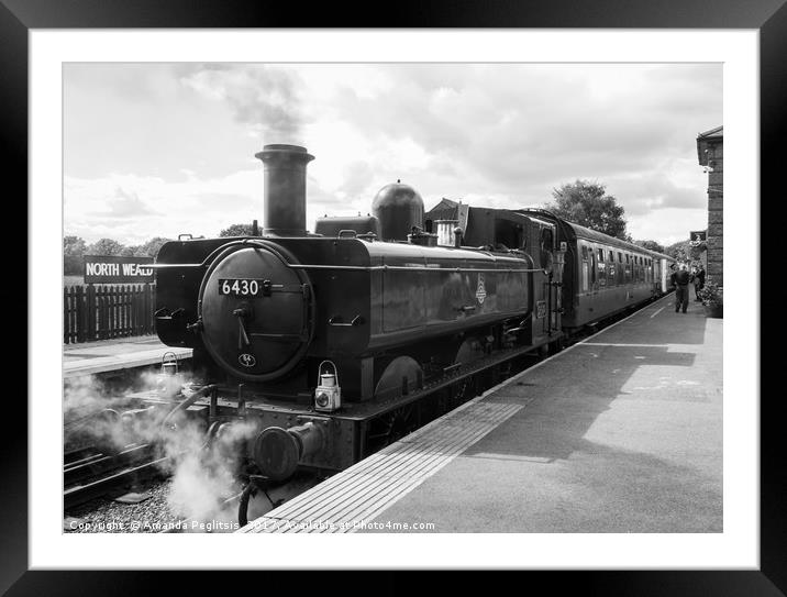 Steam train at North Weald Station Framed Mounted Print by Amanda Peglitsis