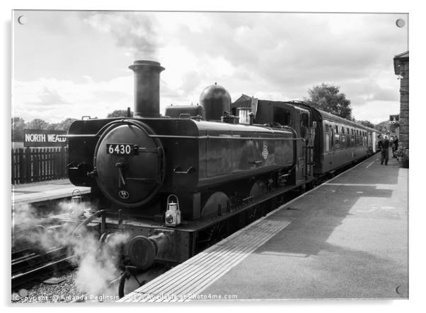 Steam train at North Weald Station Acrylic by Amanda Peglitsis