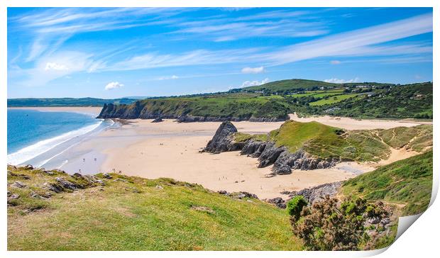 Three Cliffs Bay  -   Wales  Print by Michelle PREVOT