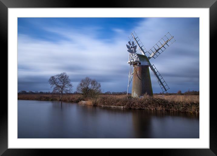 Norfolk Windmill Framed Mounted Print by Steve Lansdell