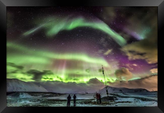 Night Light Iceland Framed Print by Steve Lansdell