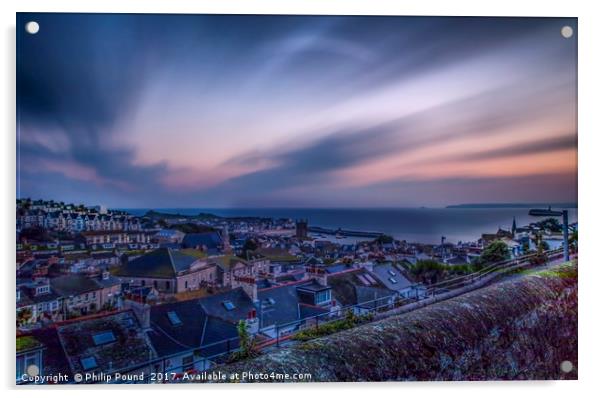 St Ives at Dawn Acrylic by Philip Pound