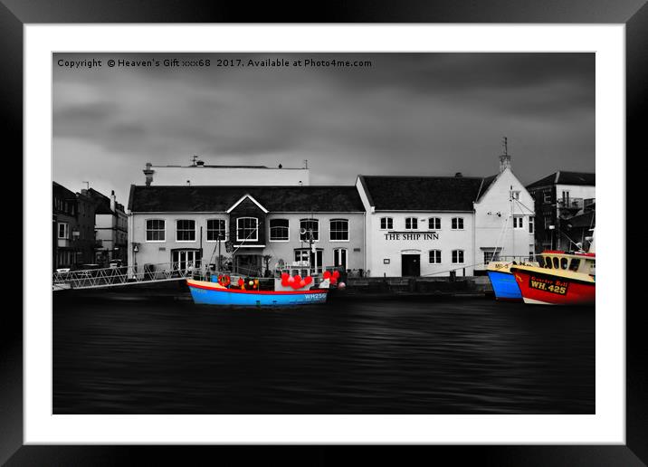 Weymouth Old Harbour and fishing boats  Framed Mounted Print by Heaven's Gift xxx68