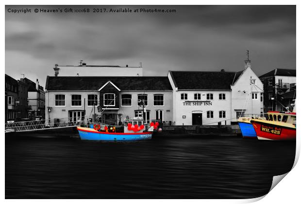 Weymouth Old Harbour and fishing boats  Print by Heaven's Gift xxx68