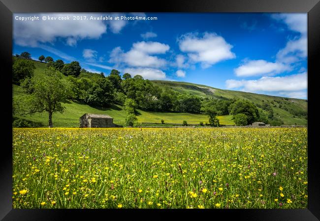Meadows of Muker Framed Print by kevin cook