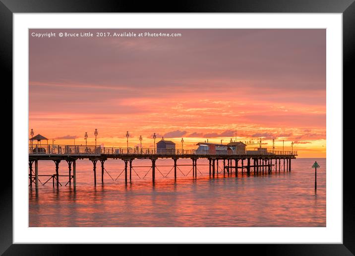 Fiery Dawn over Teignmouth Pier Framed Mounted Print by Bruce Little
