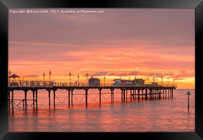 Fiery Dawn over Teignmouth Pier Framed Print by Bruce Little