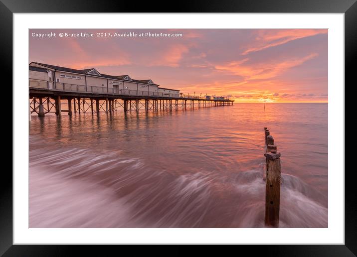 Fiery Sunrise over Teignmouth Pier Framed Mounted Print by Bruce Little