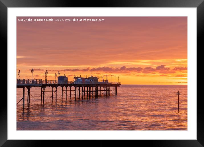 Fiery Sunrise at Teignmouth Pier Framed Mounted Print by Bruce Little
