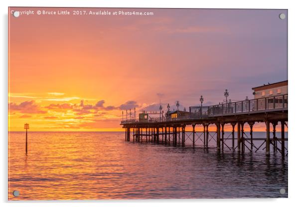Teignmouth Pier Sunrise Acrylic by Bruce Little