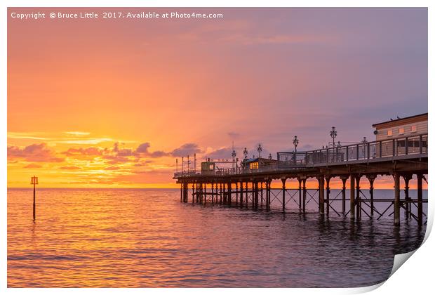 Teignmouth Pier Sunrise Print by Bruce Little