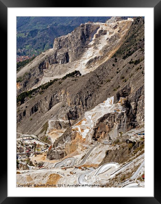 Marble quarry near Carrara, Italy. Framed Mounted Print by Judith Flacke