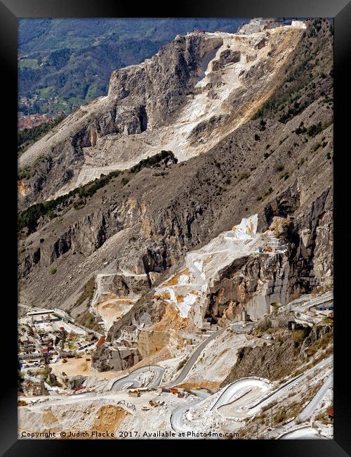 Marble quarry near Carrara, Italy. Framed Print by Judith Flacke
