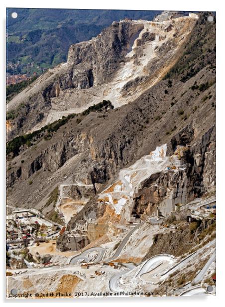 Marble quarry near Carrara, Italy. Acrylic by Judith Flacke