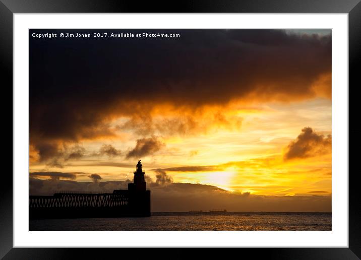 Fire in the morning sky Framed Mounted Print by Jim Jones