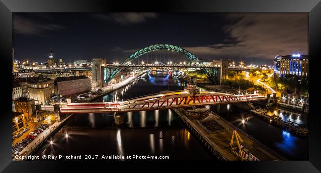 Tyne Bridge Panorama  Framed Print by Ray Pritchard