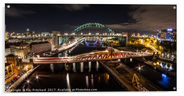 Tyne Bridge Panorama  Acrylic by Ray Pritchard