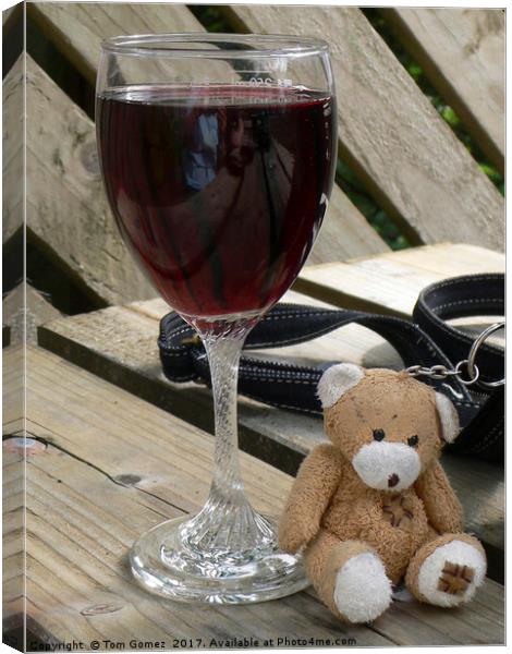Little old wine teddy me Canvas Print by Tom Gomez