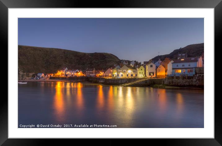 Staithes at dusk Framed Mounted Print by David Oxtaby  ARPS