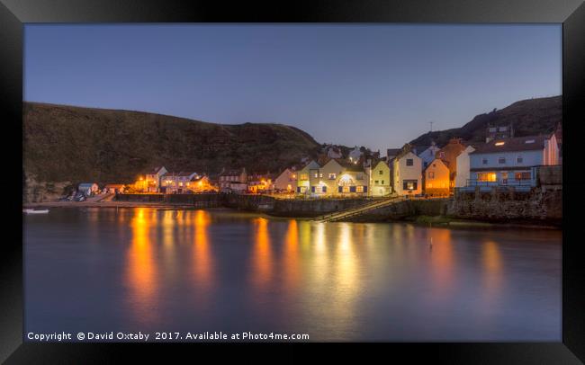 Staithes at dusk Framed Print by David Oxtaby  ARPS