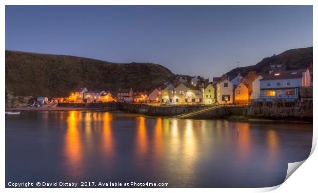 Staithes at dusk Print by David Oxtaby  ARPS
