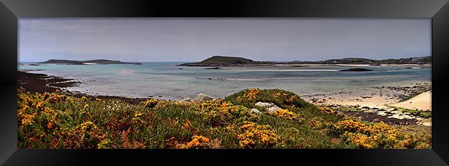 Tresco Panoramic - Scilly Isles Framed Print by Ashley Chaplin