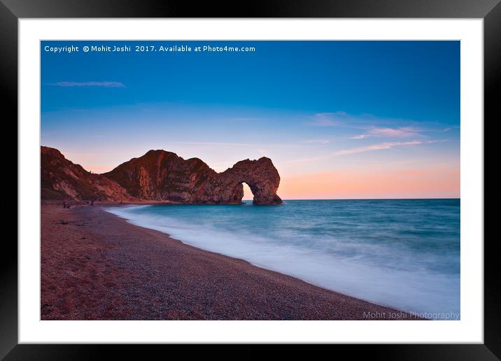 Durdle Door at sunset  Framed Mounted Print by Mohit Joshi