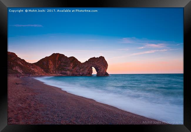 Durdle Door at sunset  Framed Print by Mohit Joshi