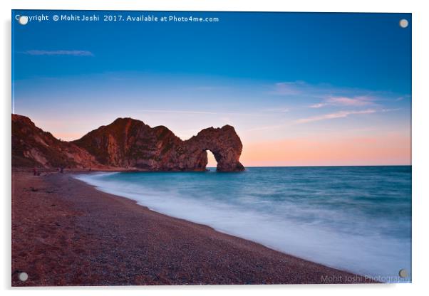 Durdle Door at sunset  Acrylic by Mohit Joshi
