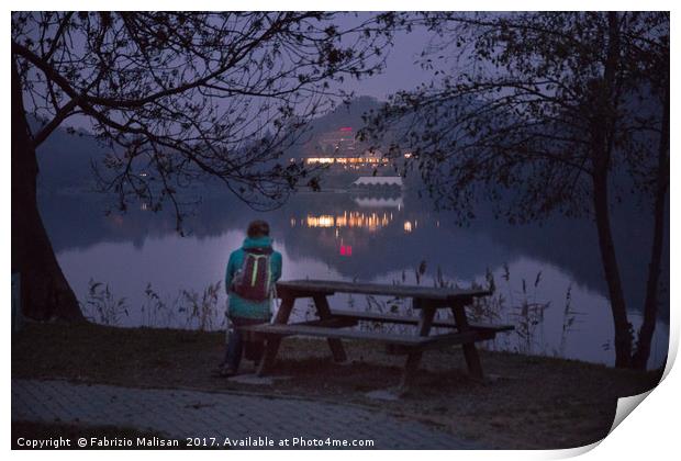 An evening by the lake Print by Fabrizio Malisan