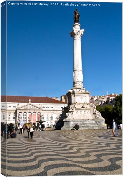 Rossio Square, Lisbon. Canvas Print by Robert Murray