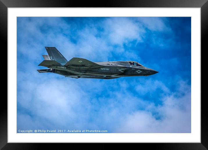 F-32B Stealth Jet Fighter Plane Framed Mounted Print by Philip Pound