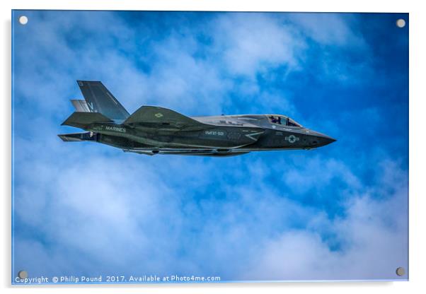 F-32B Stealth Jet Fighter Plane Acrylic by Philip Pound