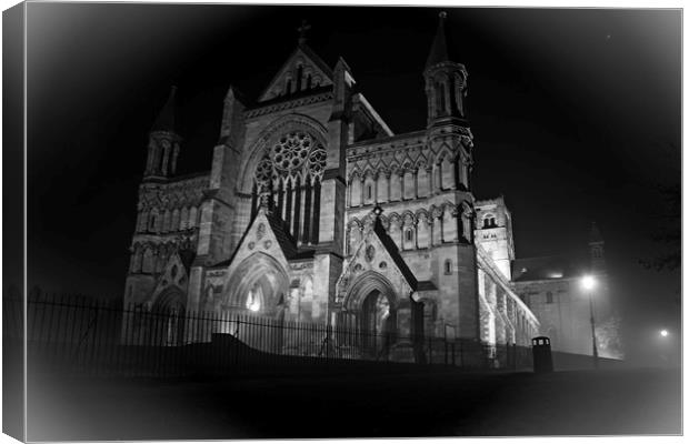 St Albans Cathedral Halloween Night Canvas Print by Darren Willmin