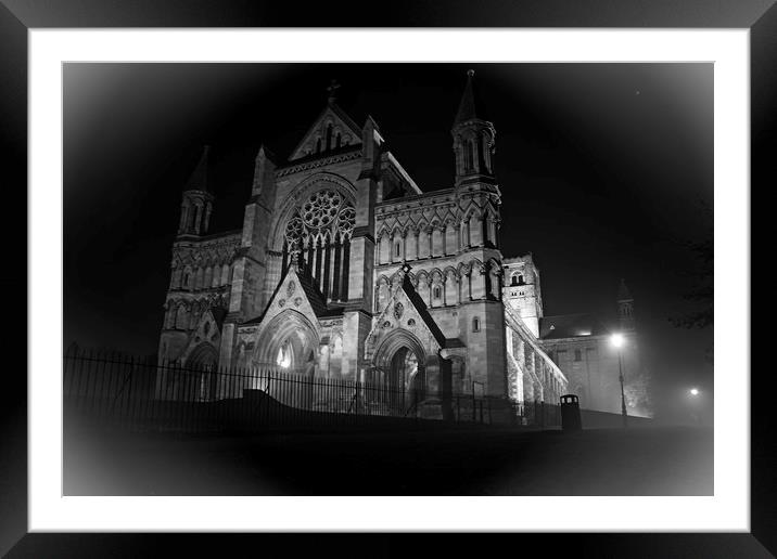 St Albans Cathedral Halloween Night Framed Mounted Print by Darren Willmin