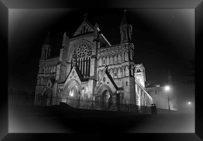 St Albans Cathedral Halloween Night Framed Print by Darren Willmin