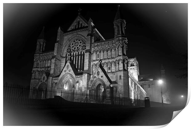 St Albans Cathedral Halloween Night Print by Darren Willmin