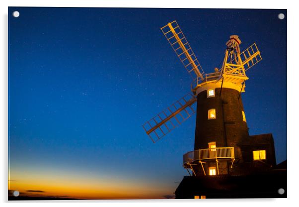 Twilight Windmill Acrylic by Steve Lansdell