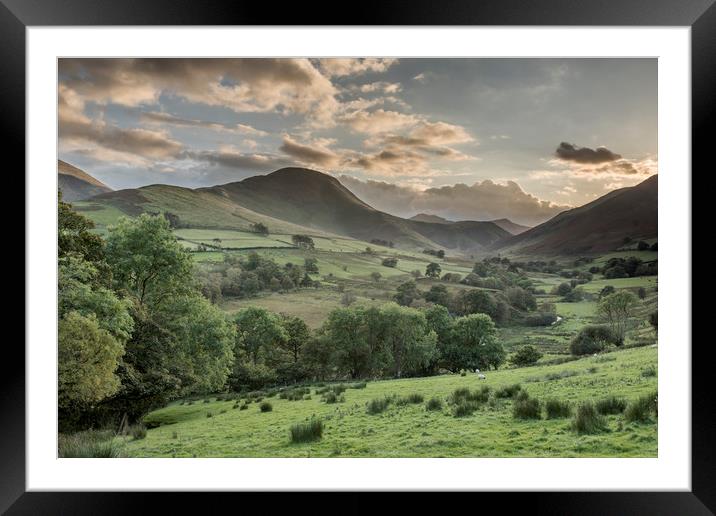 Evening light through Newlands Valley Framed Mounted Print by Peter Scott