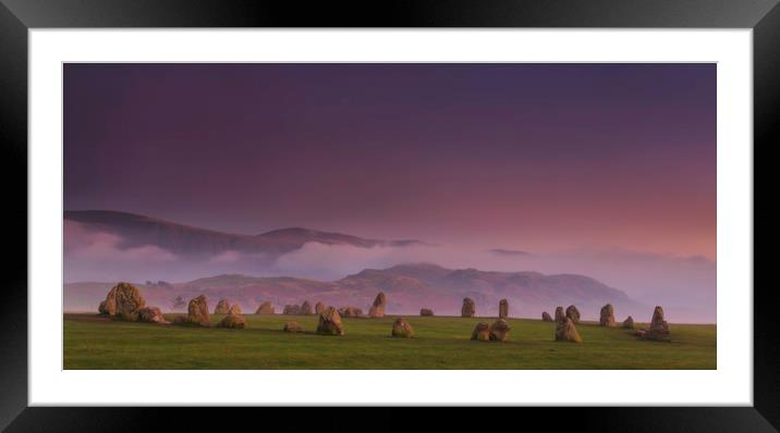 Evening falls on Castlerigg stone circle Framed Mounted Print by Peter Scott