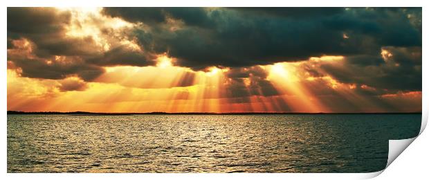 Magnificent golden sun rays. Print by Geoff Childs