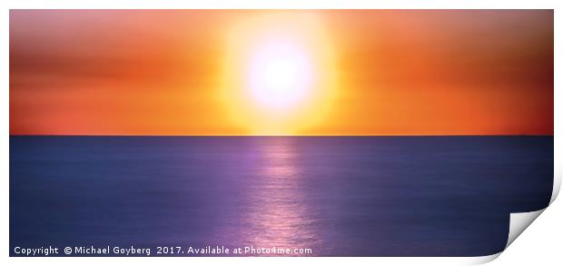 Incredible sunset over sea Print by Michael Goyberg