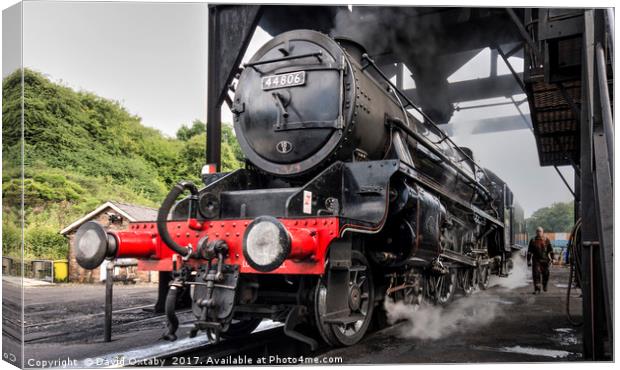 44806 being coaled at Grosmont Canvas Print by David Oxtaby  ARPS