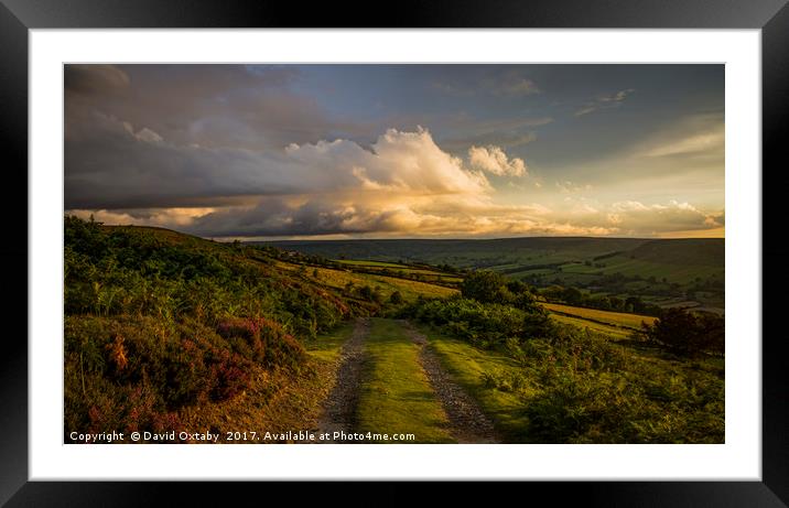 Sun setting over Lealholm moors Framed Mounted Print by David Oxtaby  ARPS
