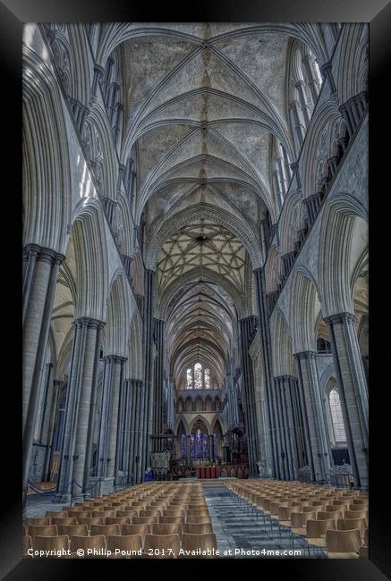 Salisbury Cathedral Framed Print by Philip Pound