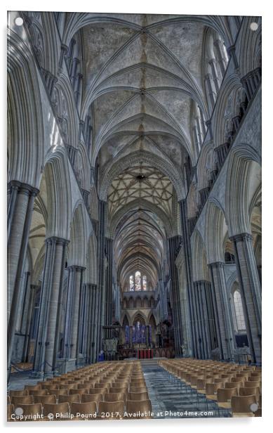 Salisbury Cathedral Acrylic by Philip Pound
