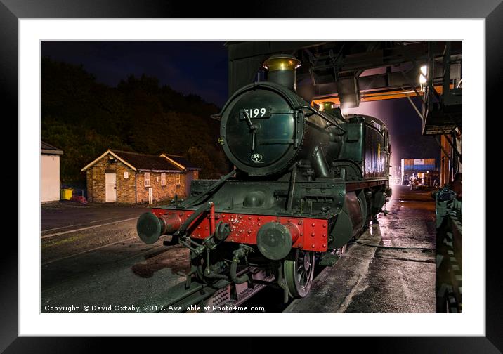 Night time coaling at Grosmont Framed Mounted Print by David Oxtaby  ARPS
